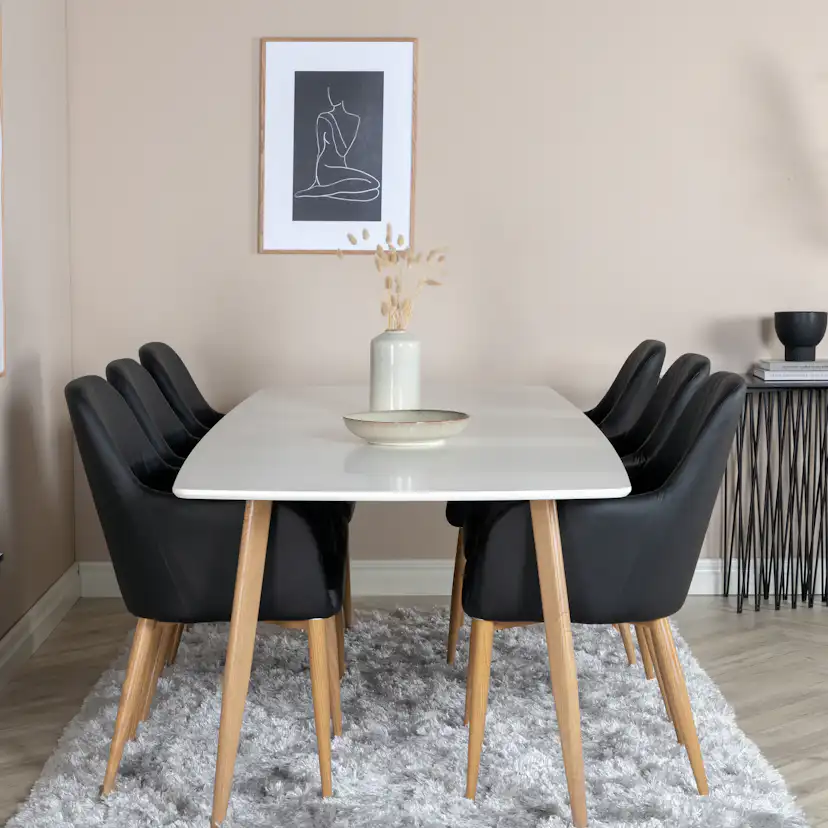 Polar table Elipse - 240cm White /Oak Vit/Natur
