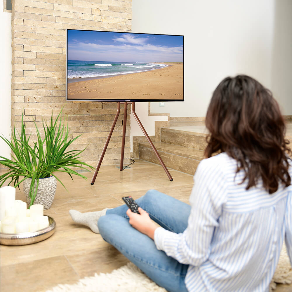 TV-Golvstativ Hama Design Upp Till 75 tum Valnötsträ-look