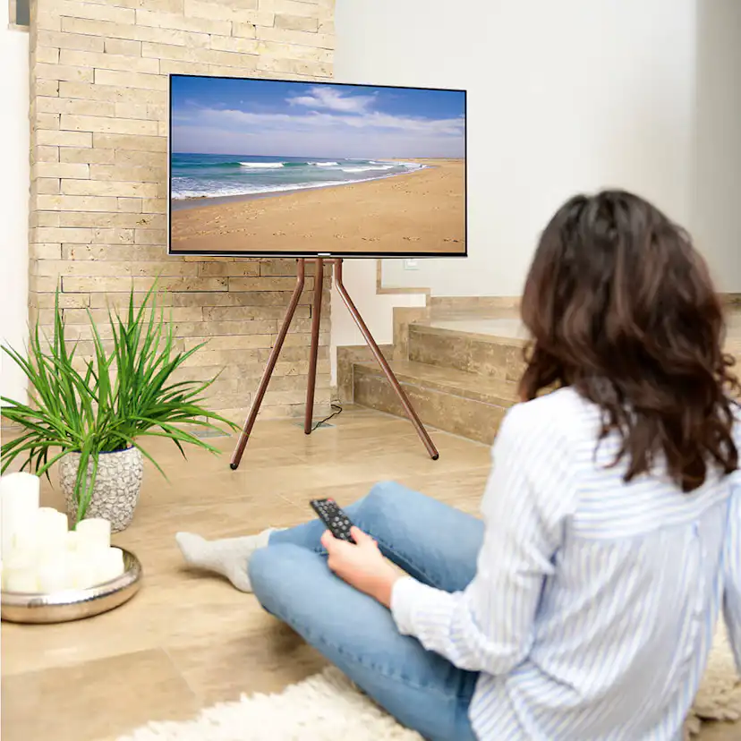 TV-Golvstativ Hama Design Upp Till 75 tum Valnötsträ-look