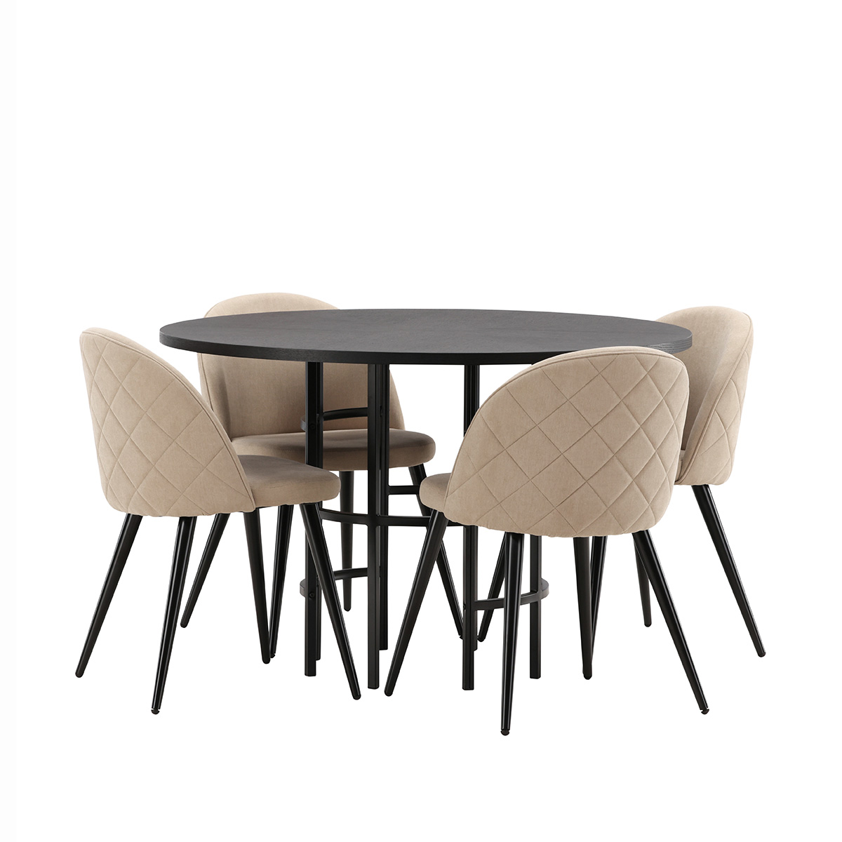 Matgrupp Venture Home Copenhagen med 4 Velvet Stitches Stolar