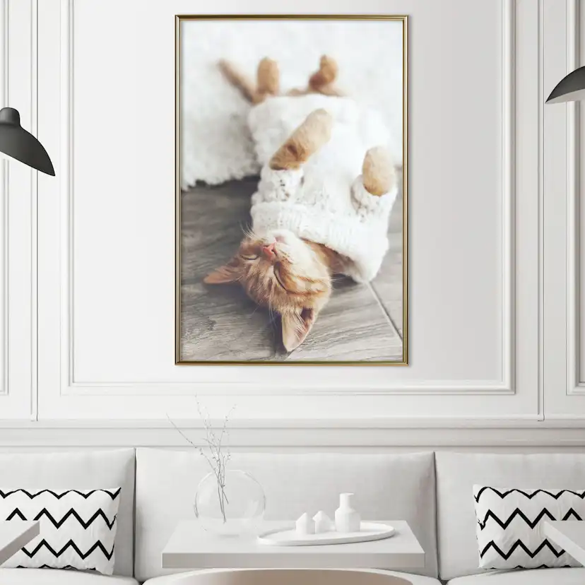 Poster Artgeist Affisch Lazy Cat
