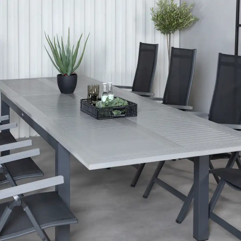 Matgrupp Venture Home Aleyna 224 Svart med 8 Aleyna Positionsstolar