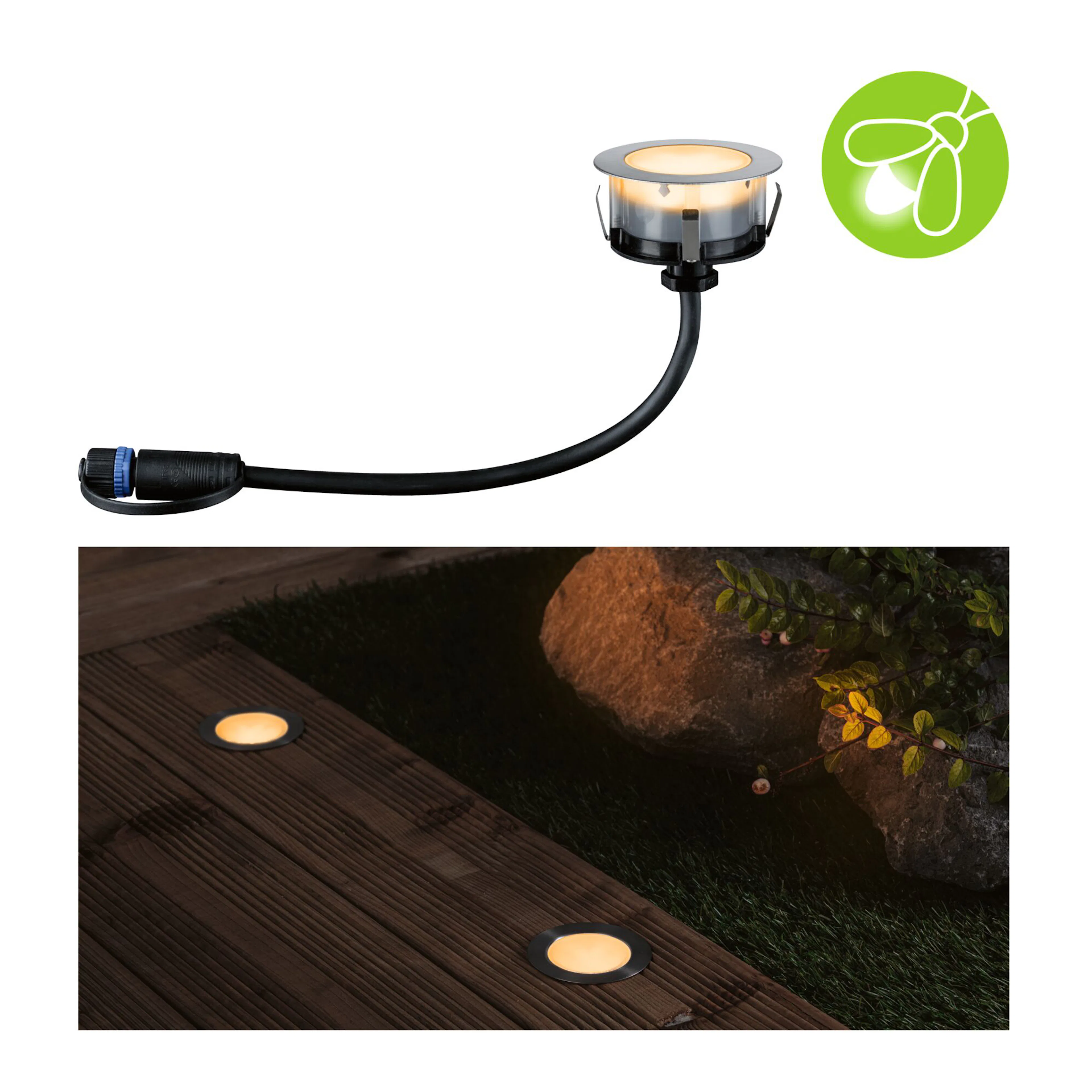 LED Infälld Markbelysning Paulmann Plug & Shine Floor Profil Spot Insektsvänlig IP67 2W