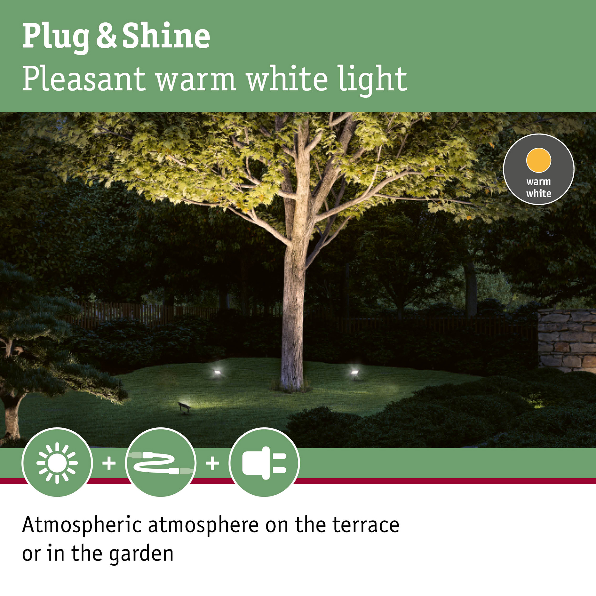 Spotlight Paulmann Flood Plug & Shine LED IP65 24V Bredd: 160 mm