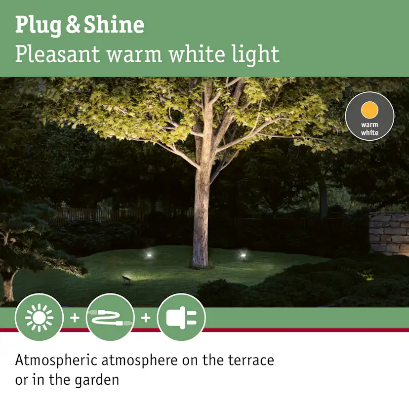 Spotlight Paulmann Flood Plug & Shine LED IP65 24V Bredd: 160 mm