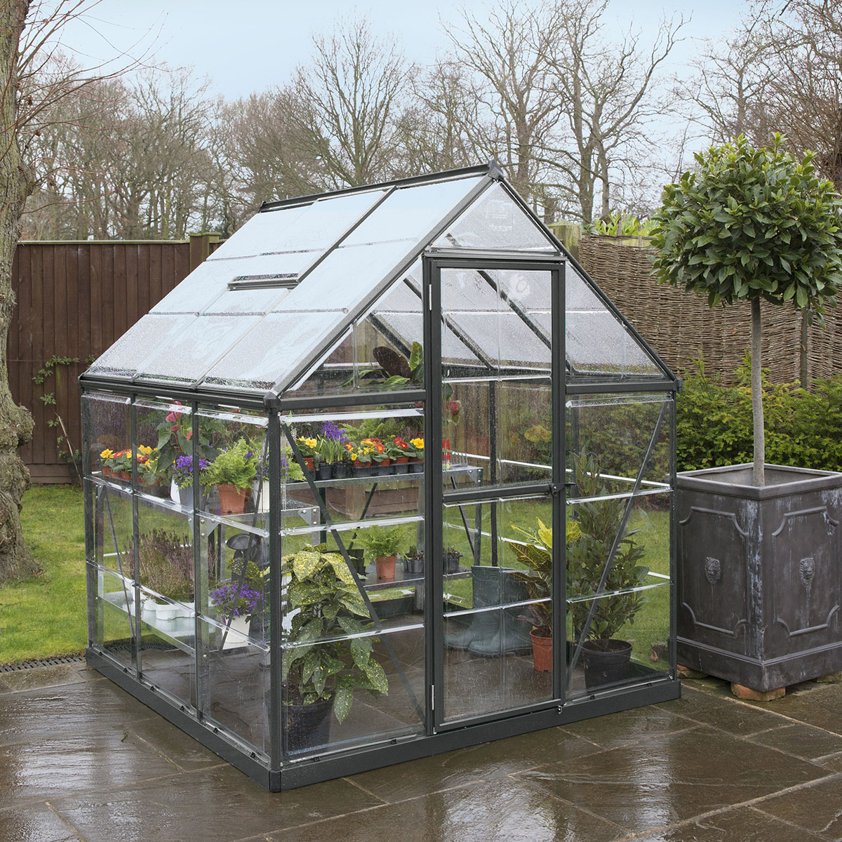 Växthus Canopia by Palram Harmony Aluminiumram med UV-Skyddad Polykarbonat & Ventilationsfönster, 2,3 m²