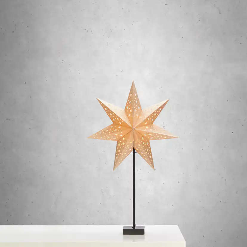 Adventsstjärna Markslöjd Solvalla 69 cm Golden på fot