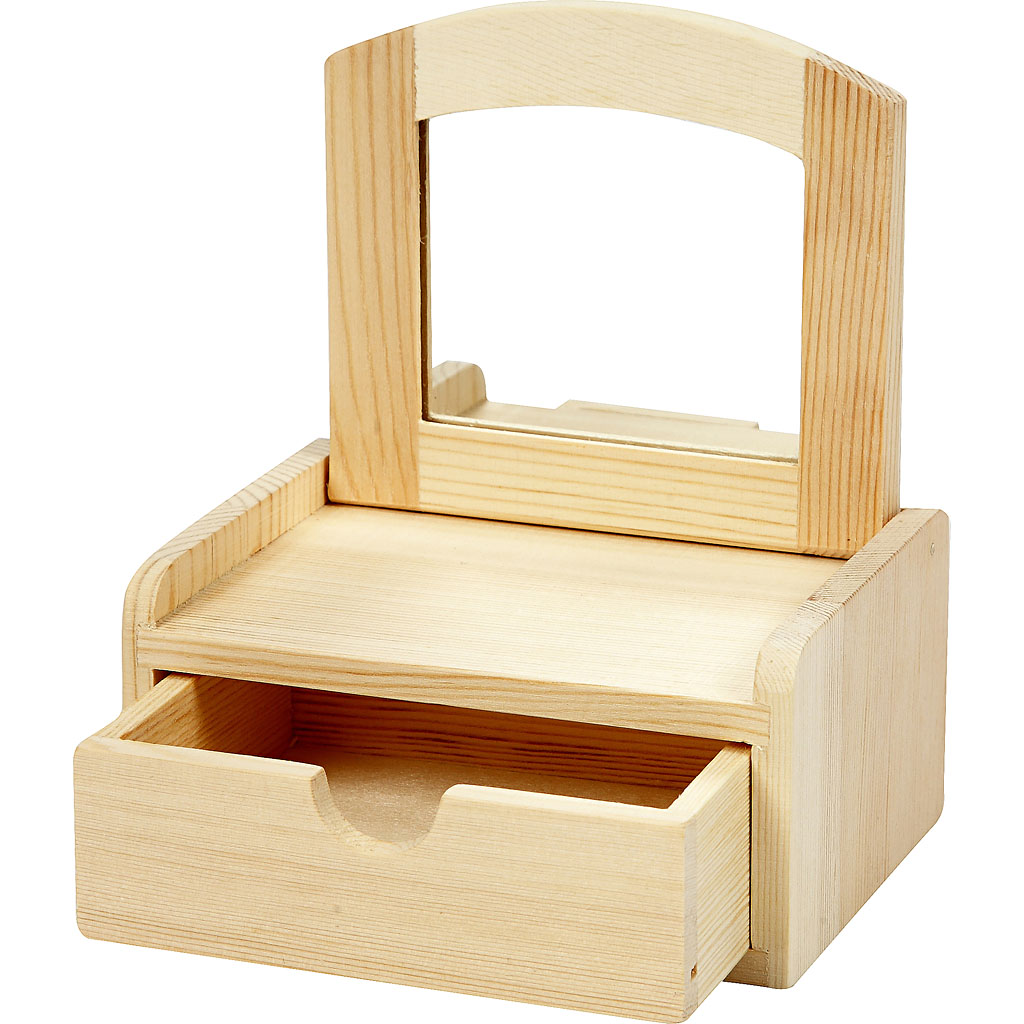 Träbyrå Creativ Company med Spegel Stl 12x10x6 5 cm 1 st för Dockhus