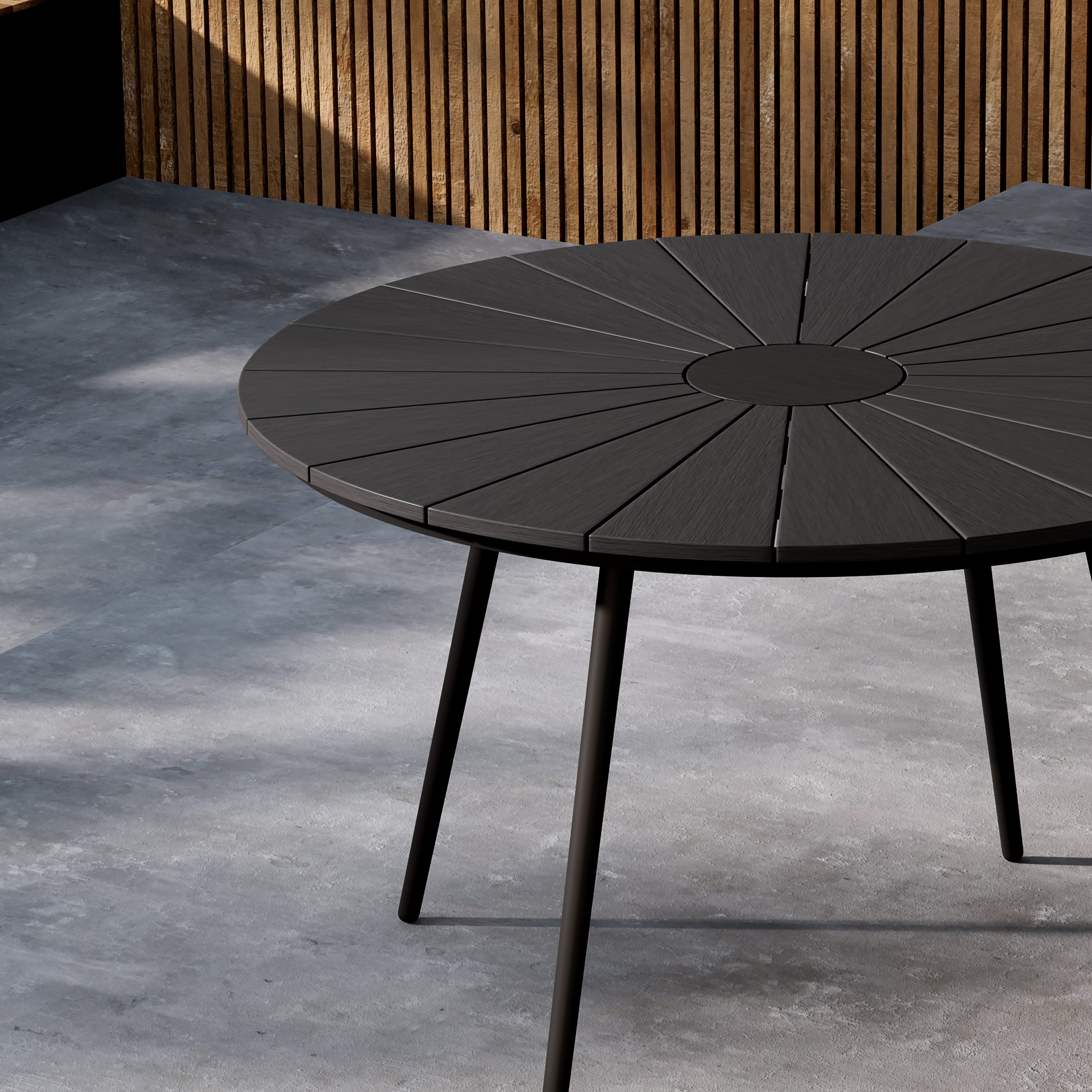 San Vito Dining Table Ø120 - Black / Black Svart