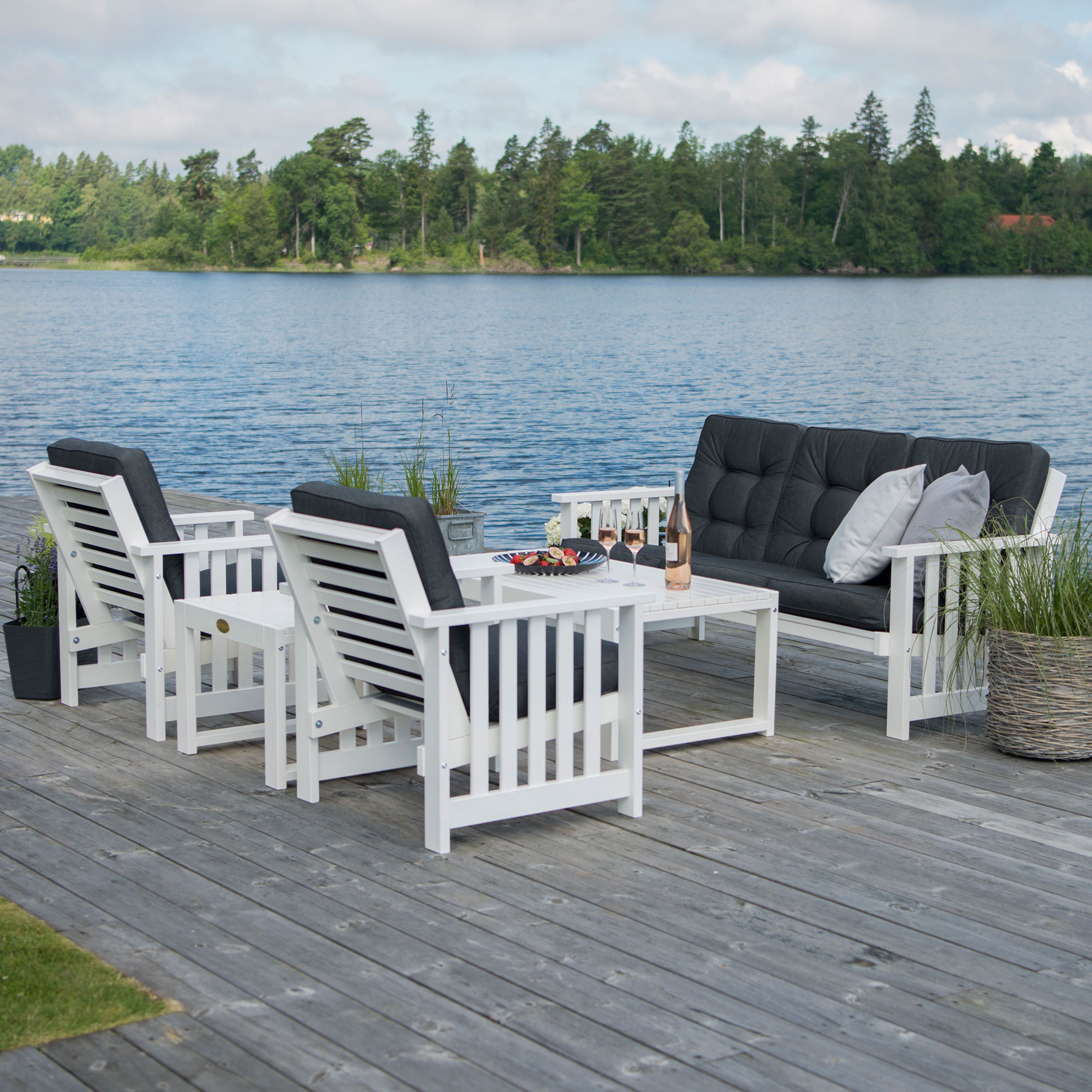 Loungegrupp Hillerstorp Gotland Vit Utomhus