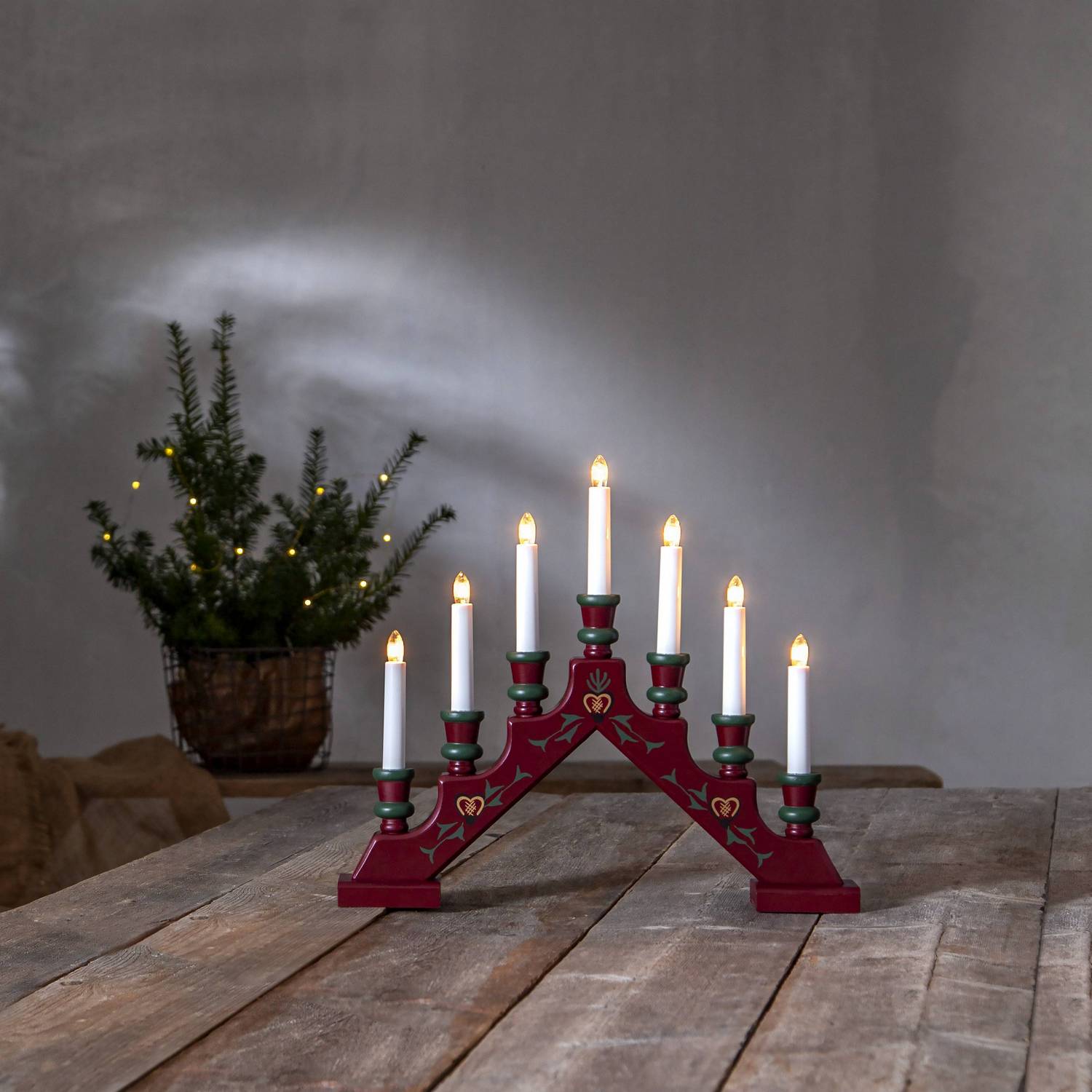 Adventsljusstake Star Trading Sara Traditionell 7 Ljus