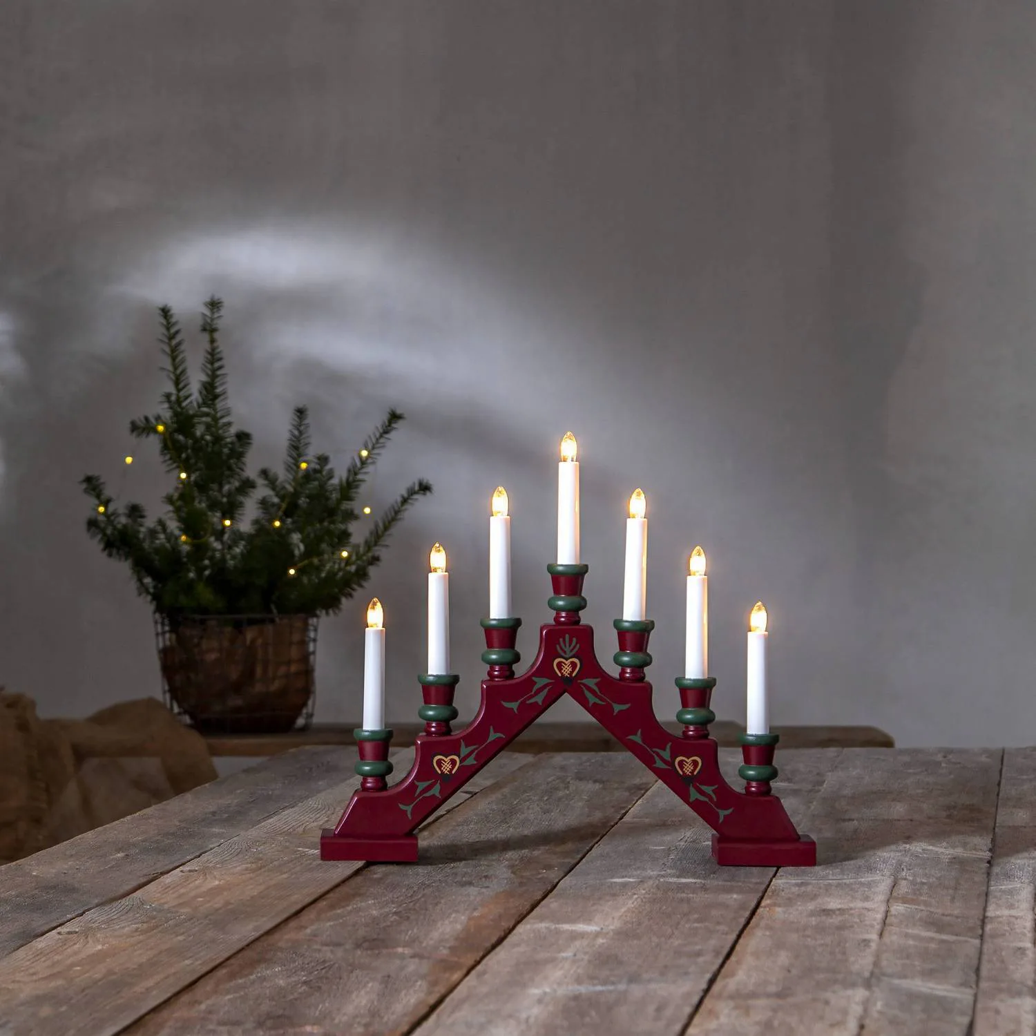 Adventsljusstake Star Trading Sara Traditionell 7 Ljus