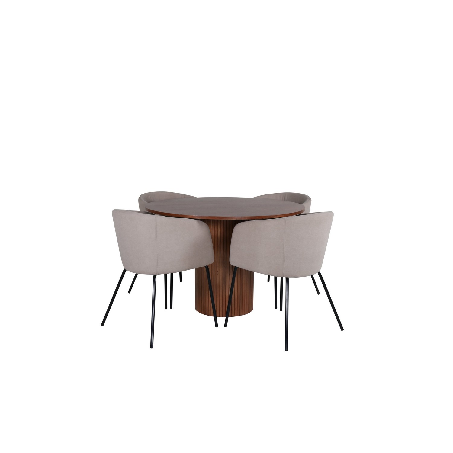 Matbord Venture Home Bianca och 4 Bergen Matstol Venture Homear i Polyester