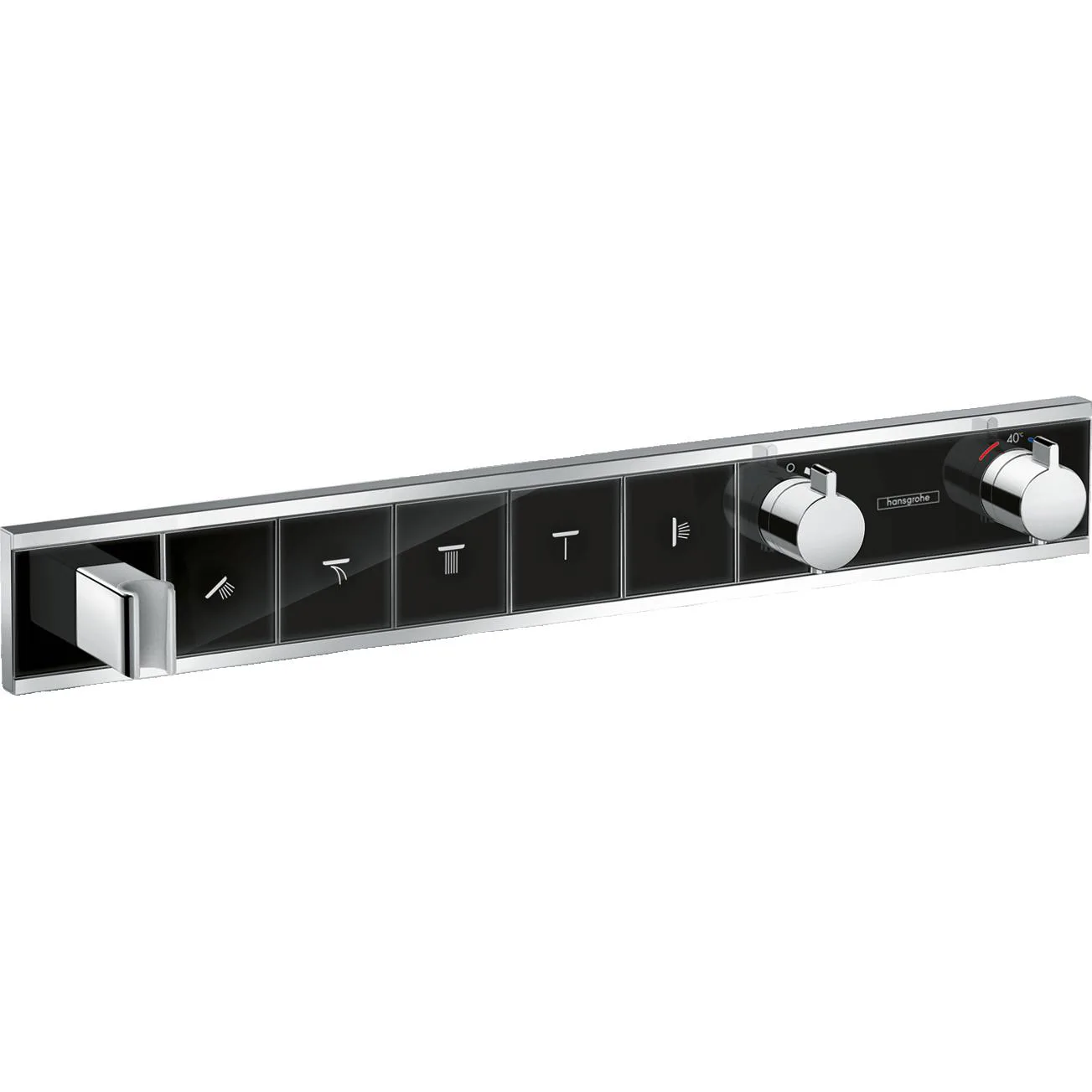 RainSelect Termostat för inbyggnad 5 funktioner Svart/Krom