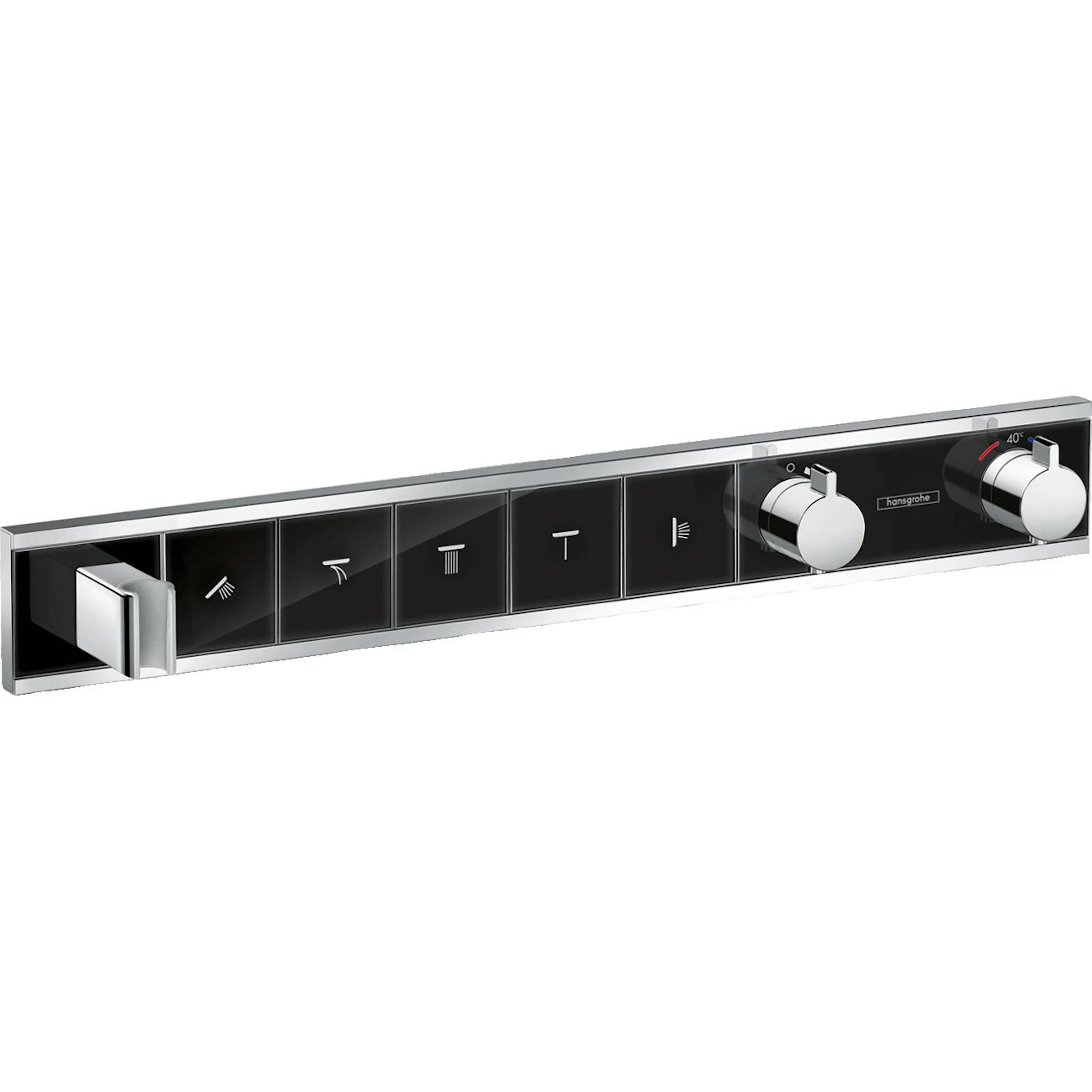 RainSelect Termostat för inbyggnad 5 funktioner Svart/Krom
