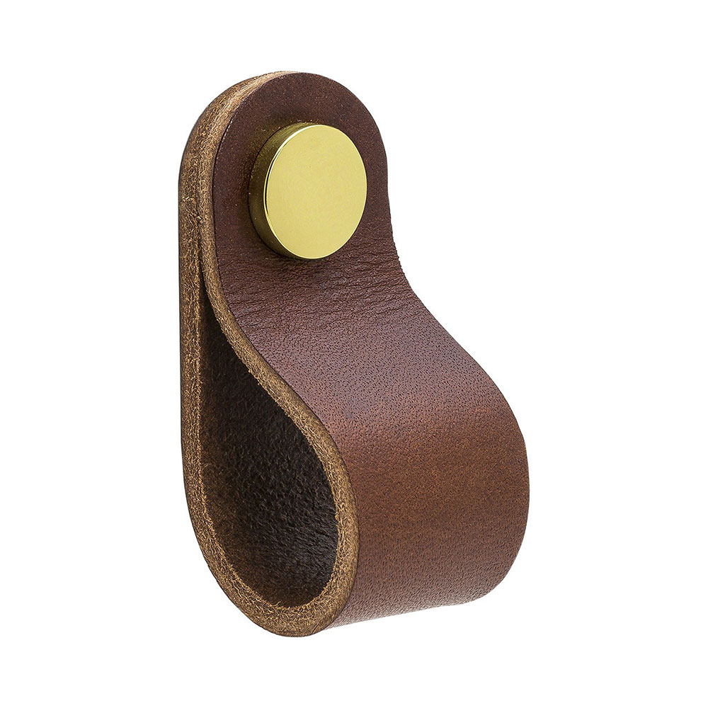 Handtag Beslag Design Loop Round Brun