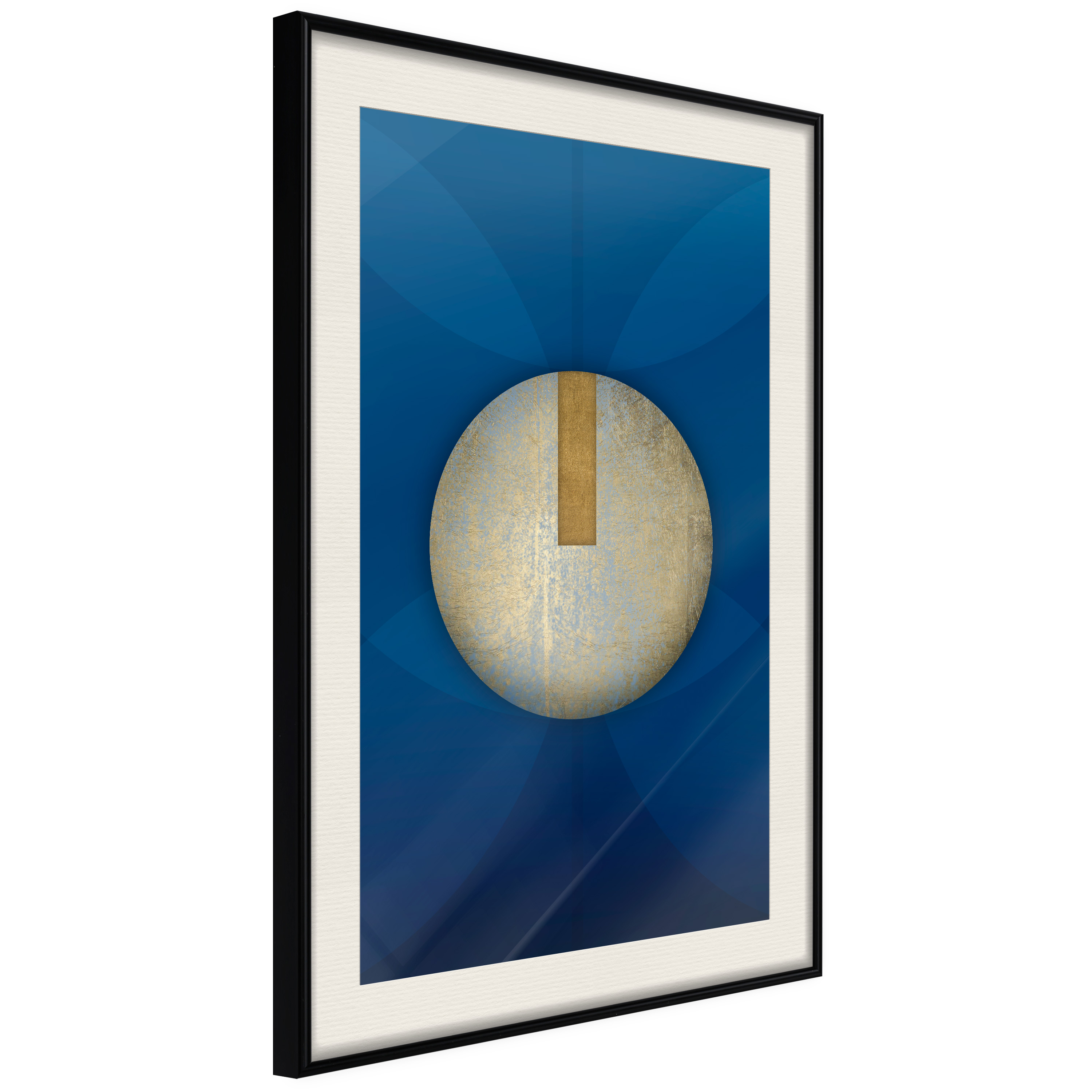 Affisch - Indigo Abstraction [Poster] 30x45 Svart ram med passepartout, 30x45 cm