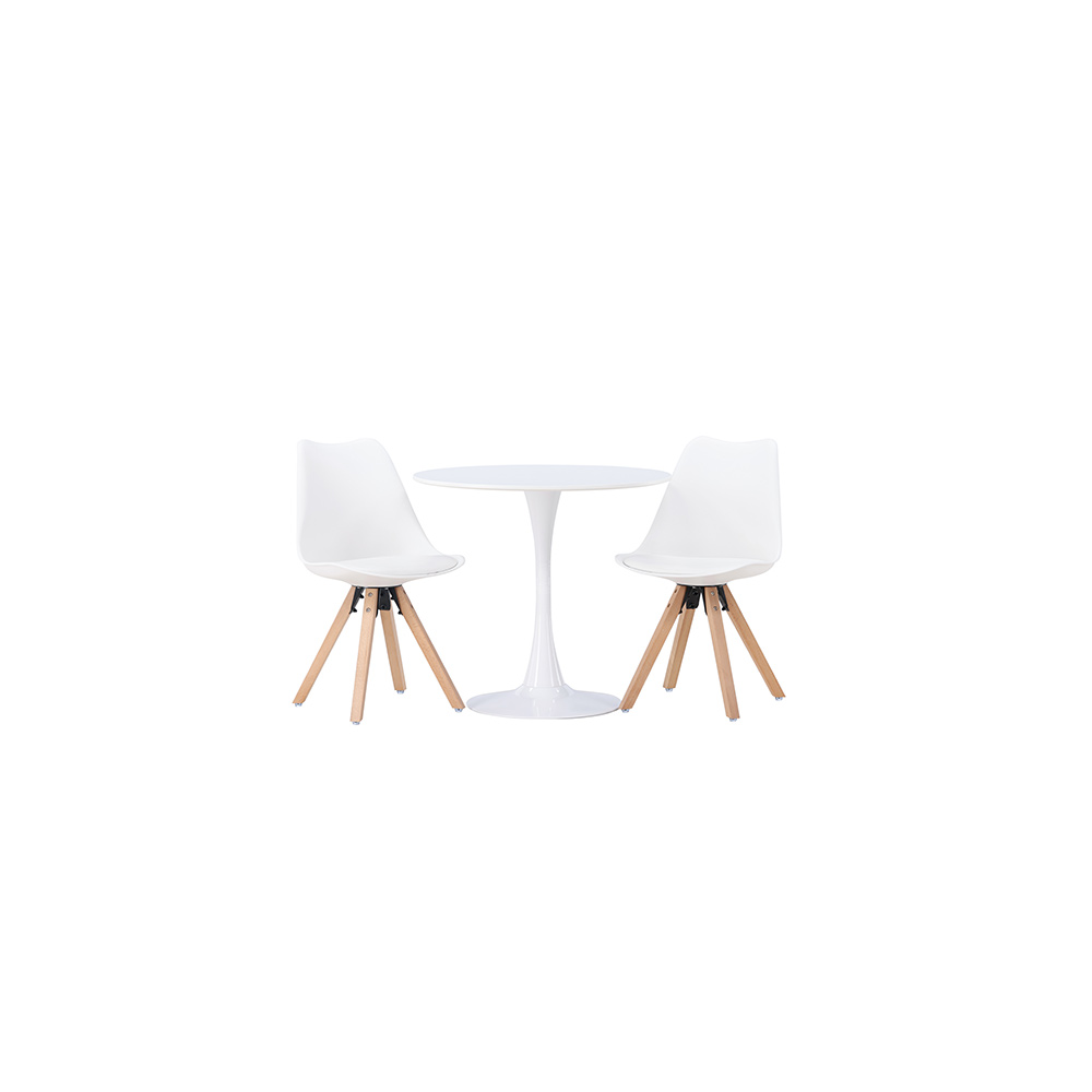 Matgrupp Venture Home Hamden Ø60 cm med 2 st Zeno stolar Vit
