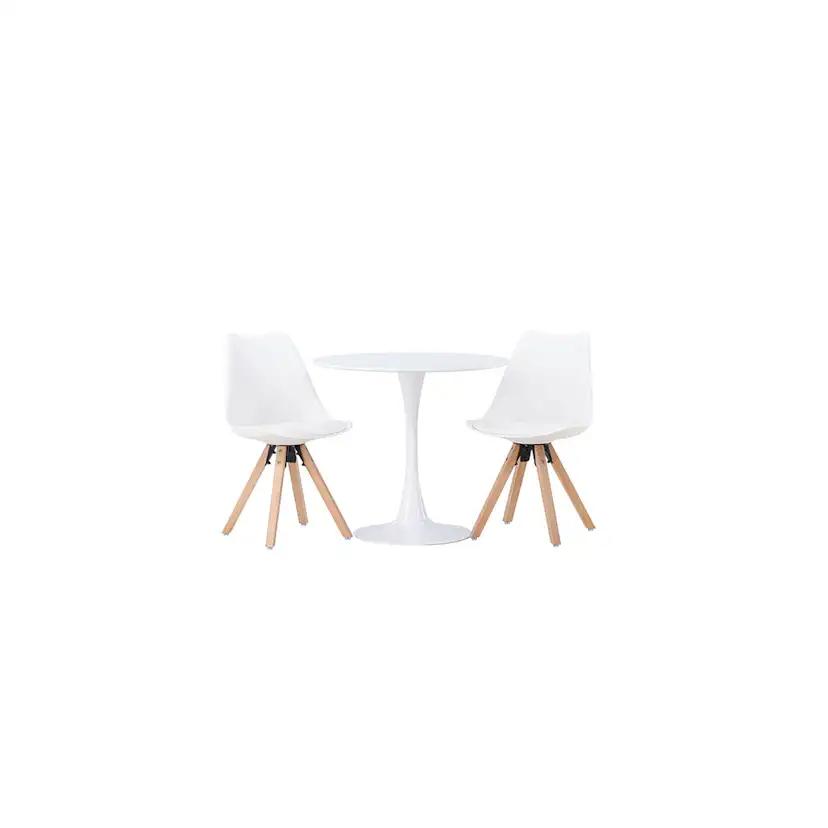 Matgrupp Venture Home Hamden Ø60 cm med 2 st Zeno stolar Vit