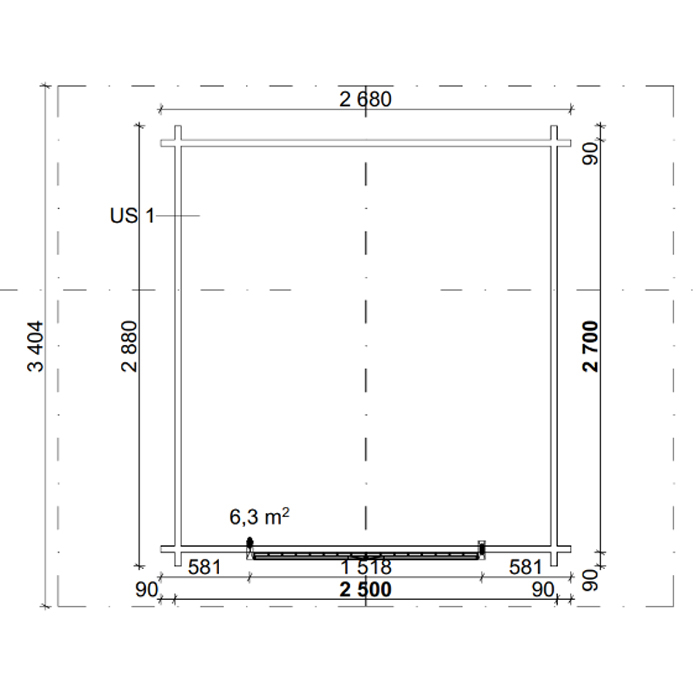Timmerförråd LP Garden R-S (6m²) Med Springor