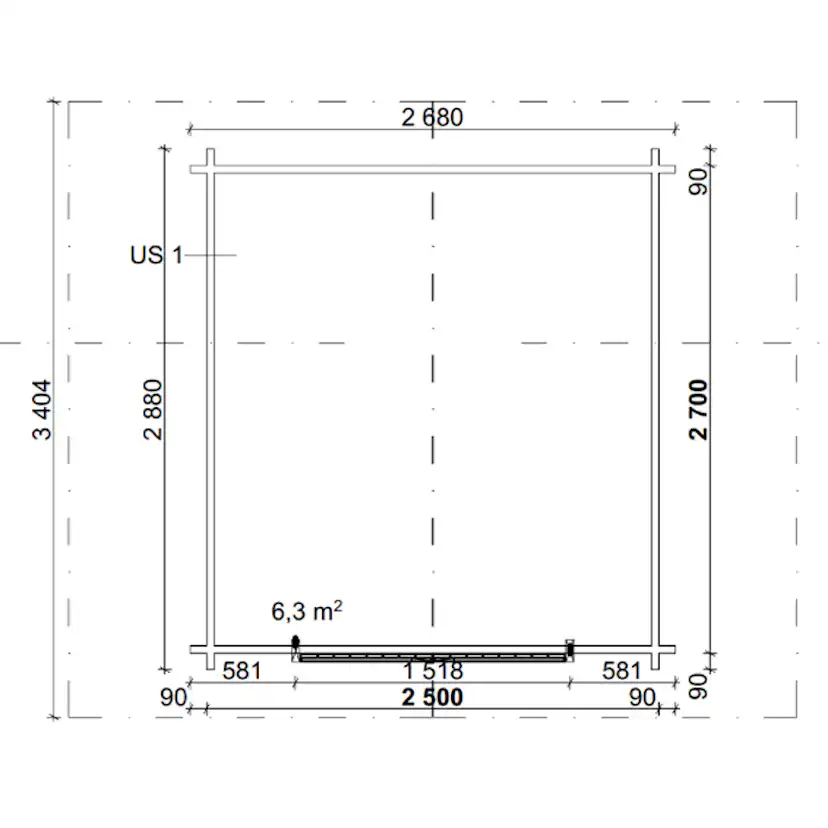 Timmerförråd LP Garden R-S (6m²) Med Springor