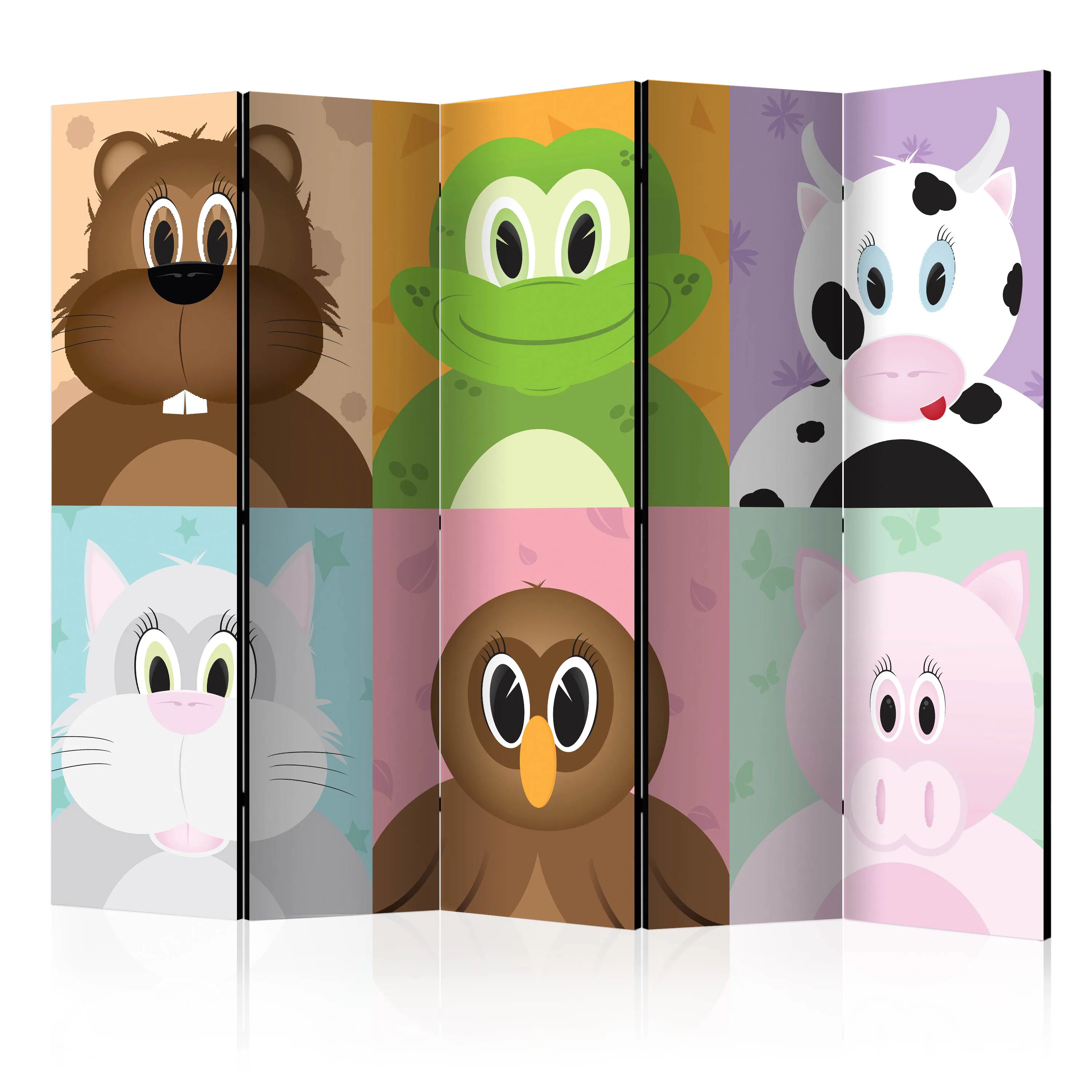 Rumsavdelare Skärmvägg Arkiio Cheerful Animals II 225x172 cm