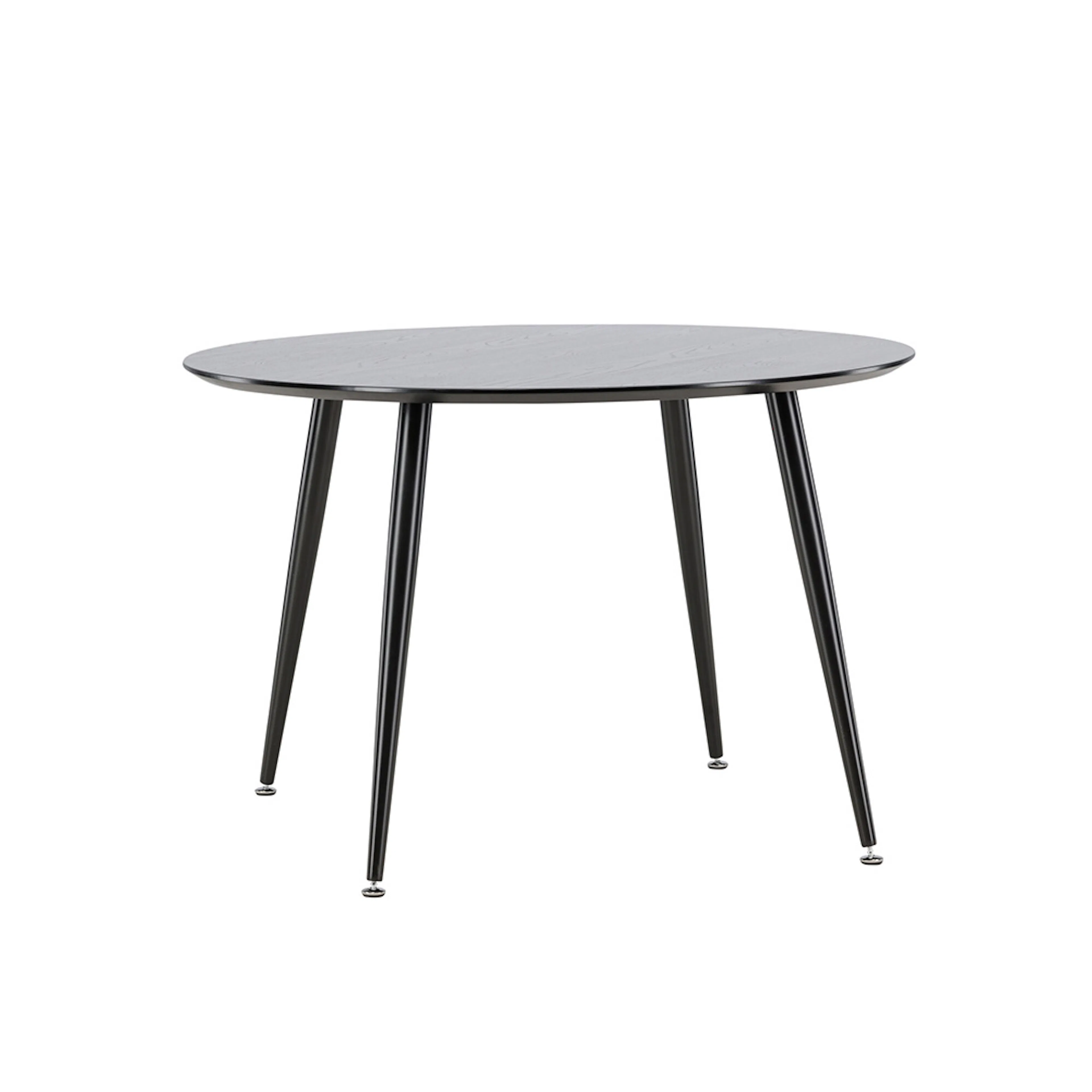 Dipp Round Dining Table - 115cm - Black Veneer / All black l Svart