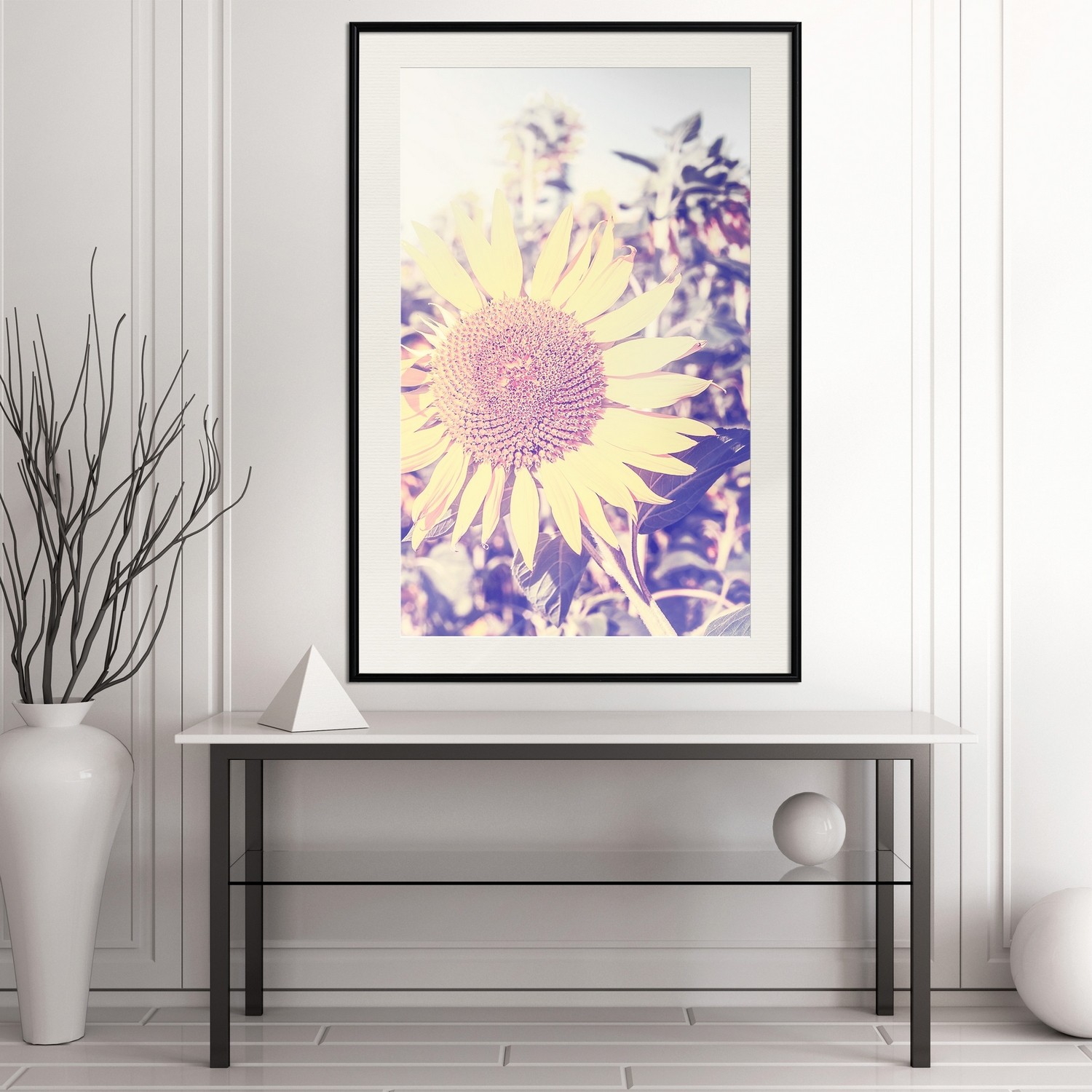 Affisch - Sunflower [Poster] 40x60 Svart ram med passepartout, 40x60 cm