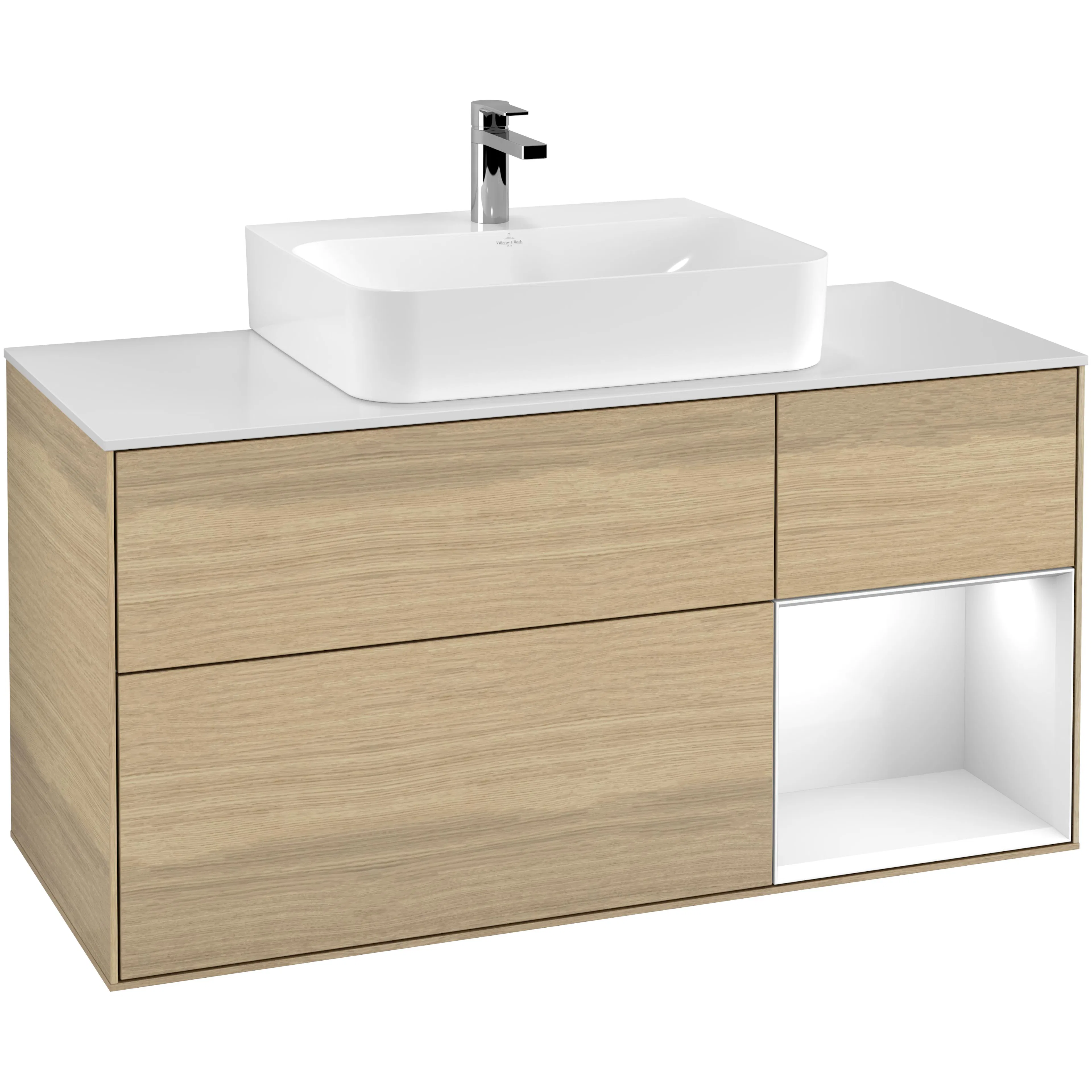 Tvättställsskåp Villeroy & Boch Finion med 3 Lådor Hylla och Bänkskiva för Centrerat Tvättställ