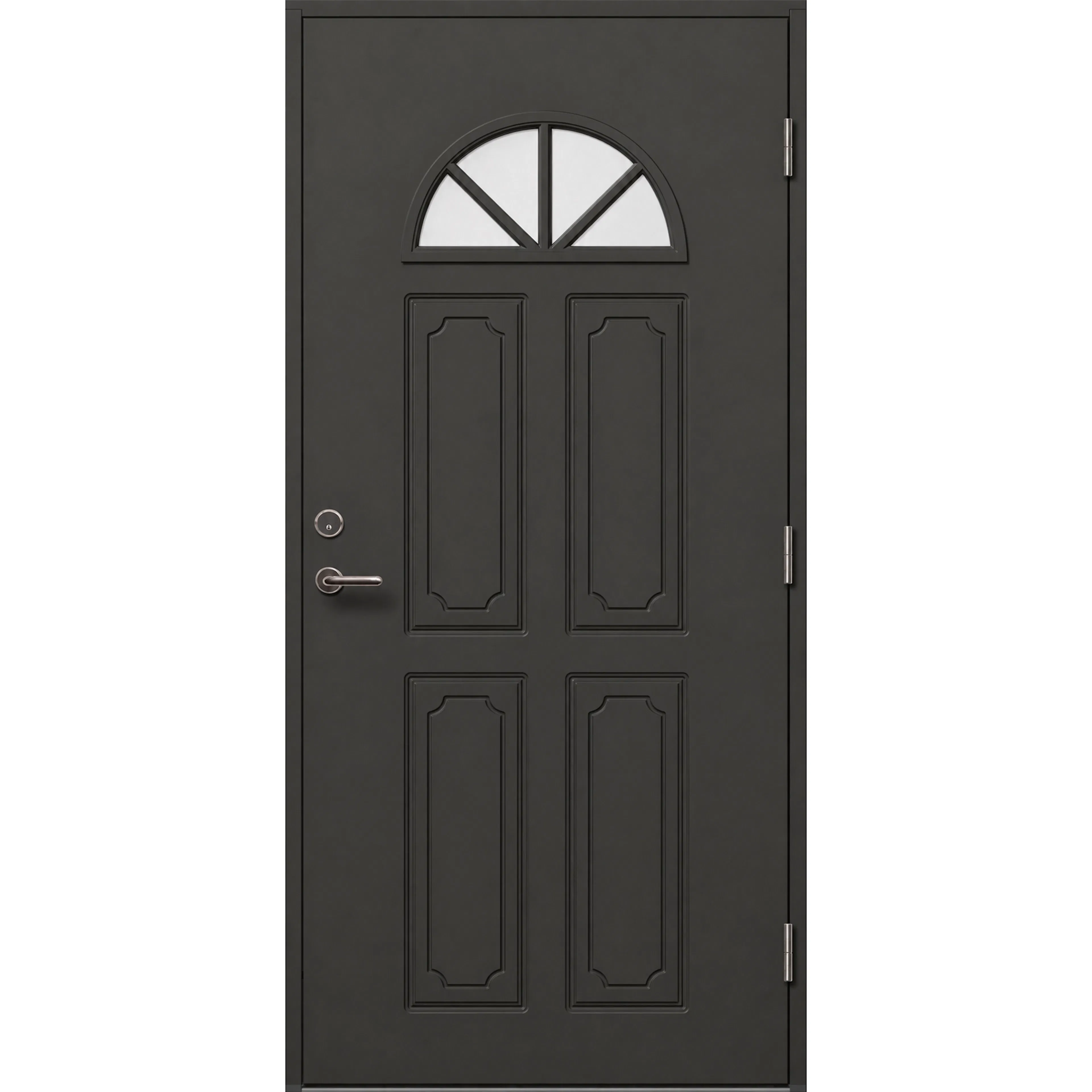 Ytterdörr Skandinaviska Dörrar Design glas rund Härryda: 9x21, S-9000-N, Svart