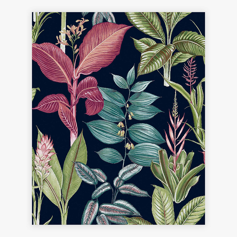 Tapet NEXT Fantasy Rainforest Leaves Navy