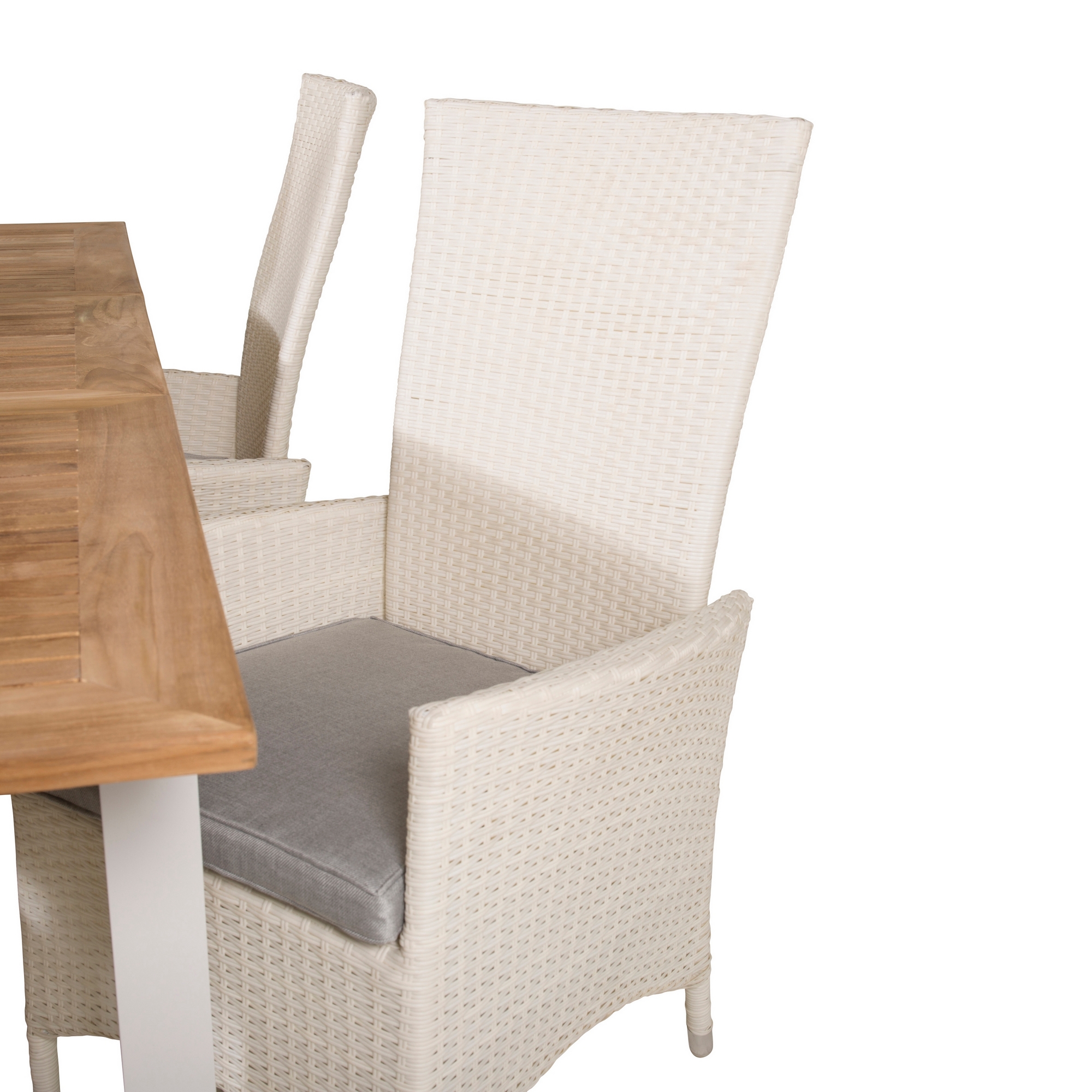 Panama Dining Table 152/210*90 - White Alu / Teak+Padova Arm Blanka Ben