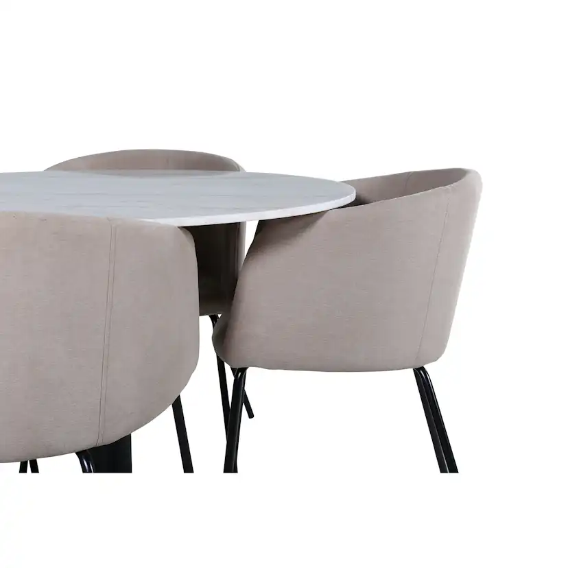 Matgrupp Venture Home Estelle Ø106 cm med 4 Berit Stolar