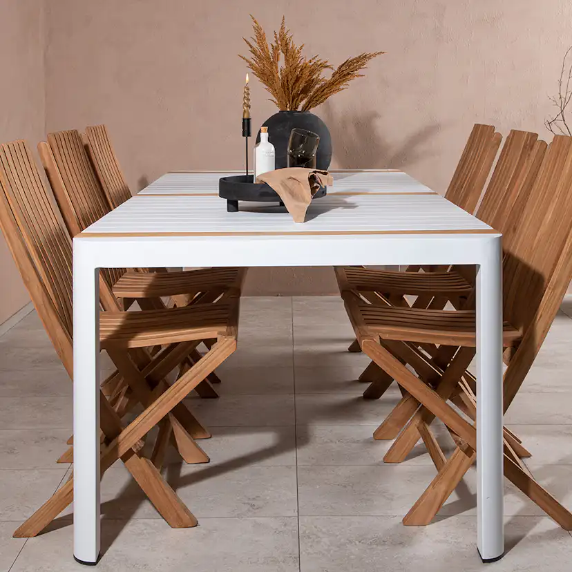 Matgrupp Utomhus Venture Home Togo 200x100 cm med 6 Ghana Trädgårdsstolar