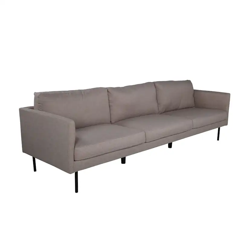 Zoom 3-seat Sofa - Black / Brown Fabric Brun
