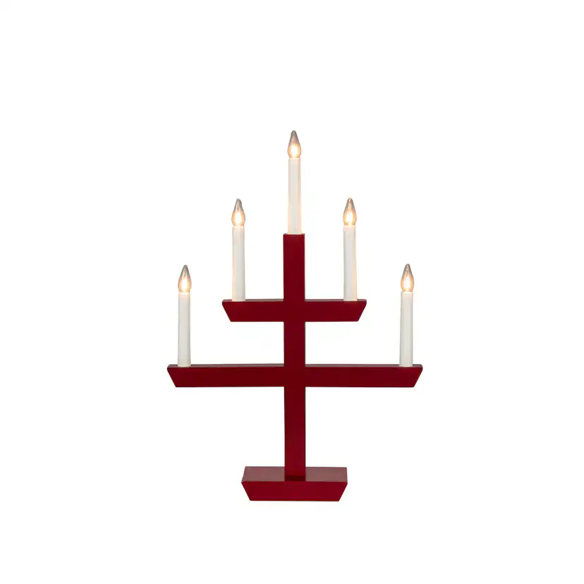 Adventsljusstake Gnosjö Konstsmide 2572 Träljusstake 5 Ljus