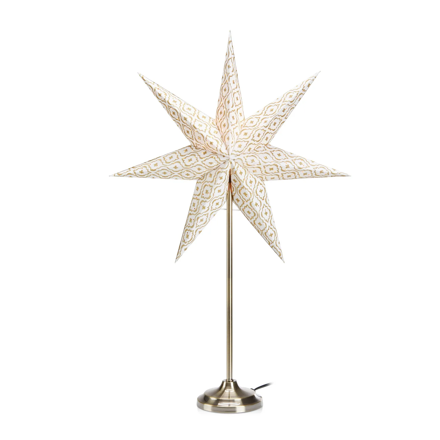 BAROQUE Table Star 45cm White/Antique Vit