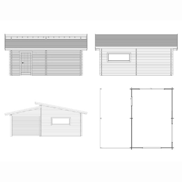 Garage Baseco Bergnäs 45 m² med Carport & Pulpettak