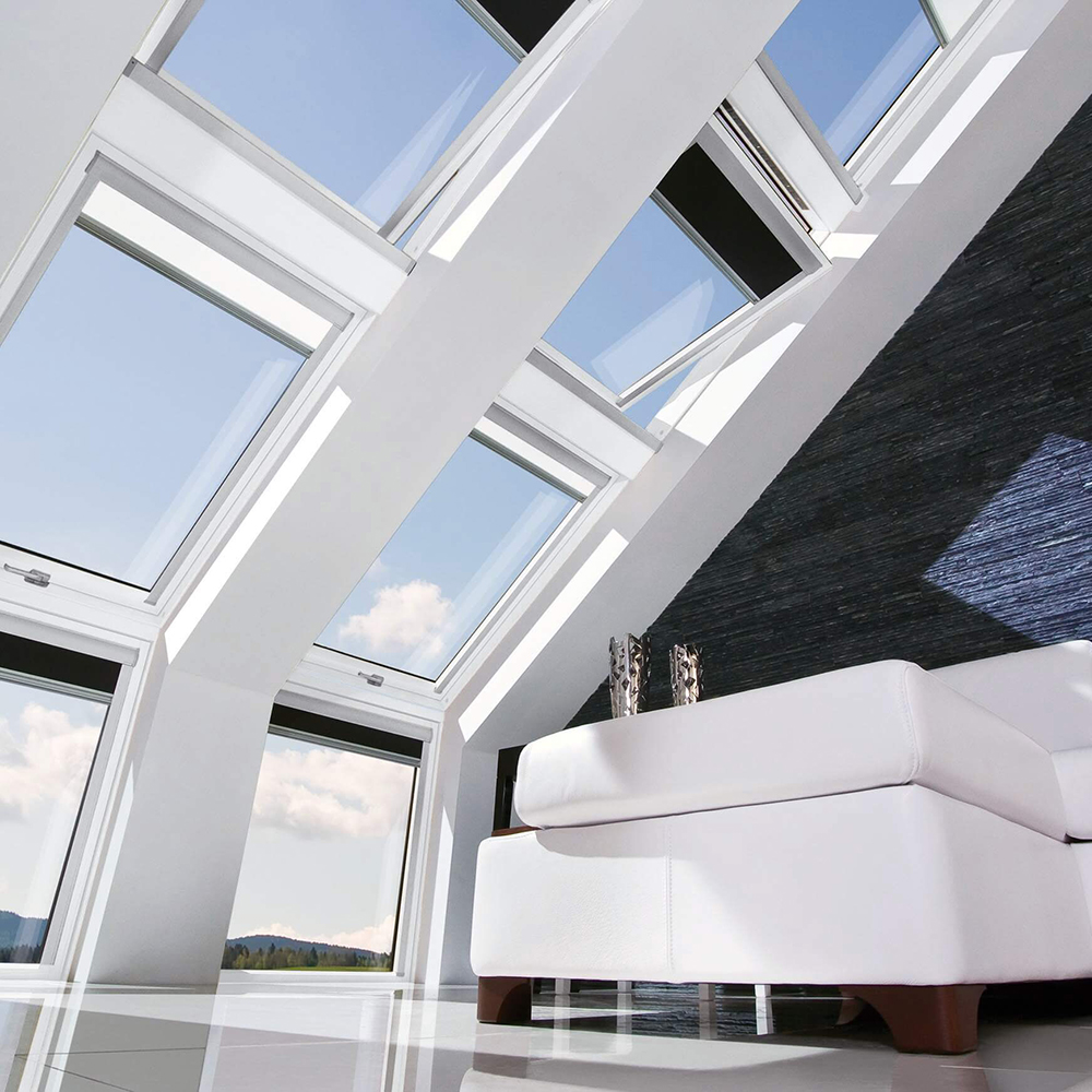 Takfönster Fakro Thermo Pivåhängt 2-Glas Ljud Elstyrt Aluminium