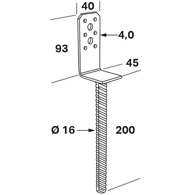 Stolphållare Psl 70x60 70x60 mm