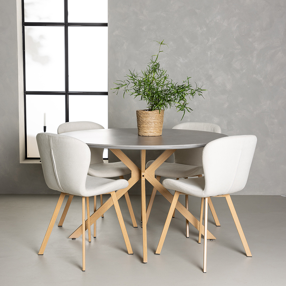 Matgrupp Venture Home Piazza Ø120 cm med 4 st Lilja stolar