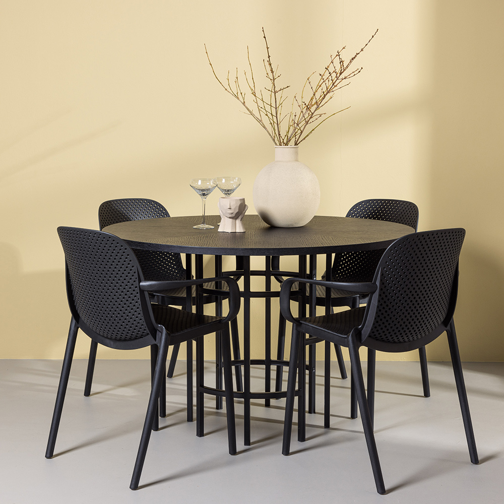 Matgrupp Venture Home Copenhagen Ø 115 cm med 4 Baltimore Stolar