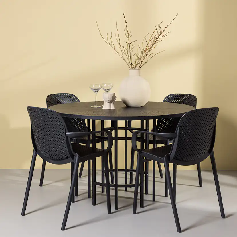Matgrupp Venture Home Copenhagen Ø 115 cm med 4 Baltimore Stolar