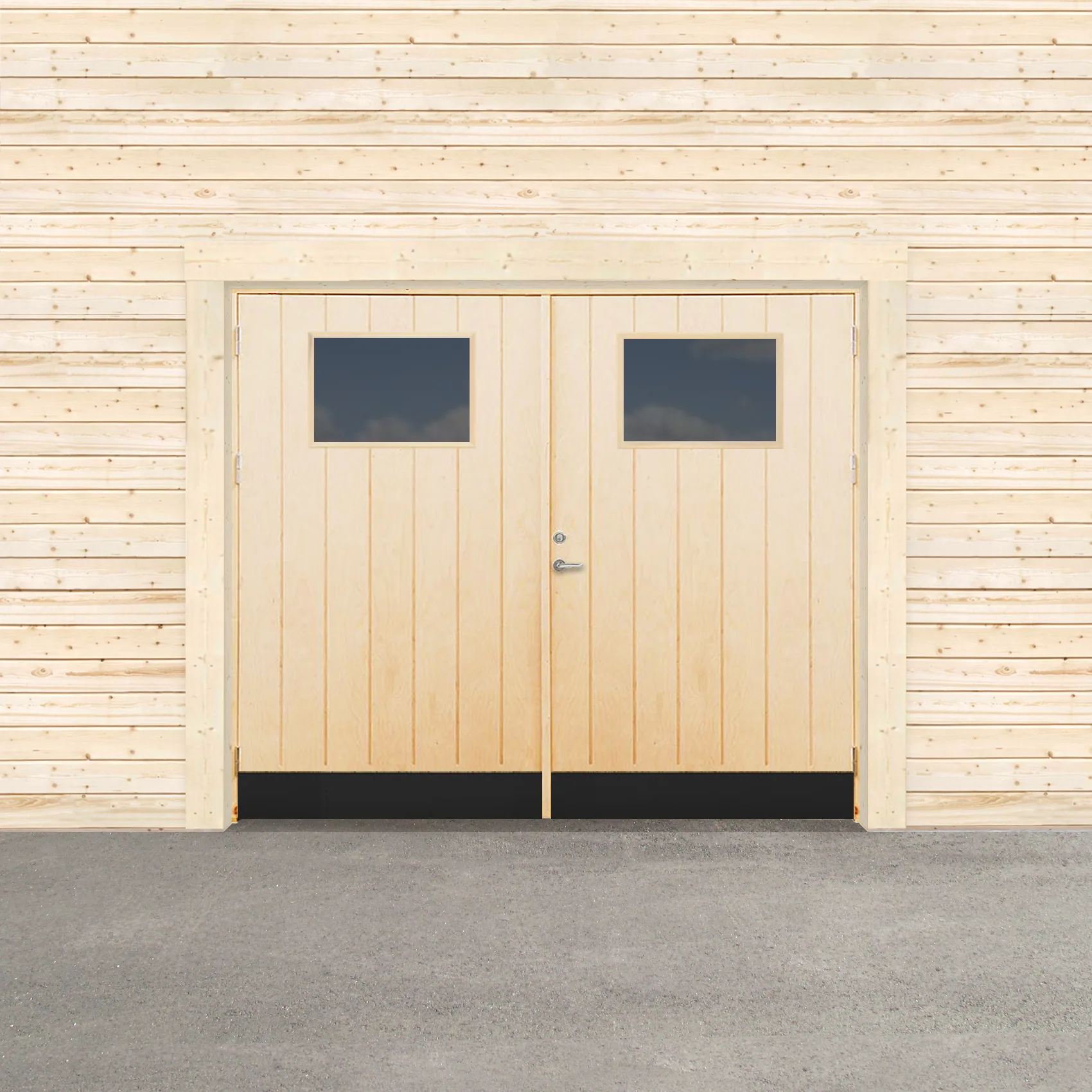 GARAGEPORT VARM GLASFÖNSTER 250X200 H - OBEHANDLAD BxH: 250x200 cm