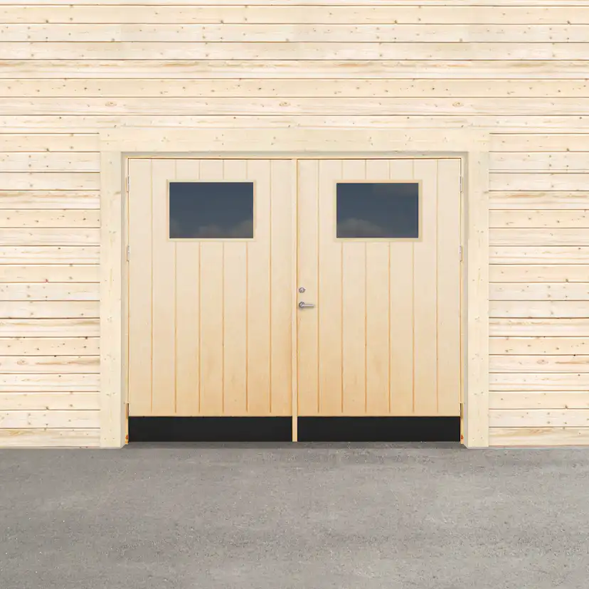 Garageport Sveadörren Kall Glasfönster Obehandlad