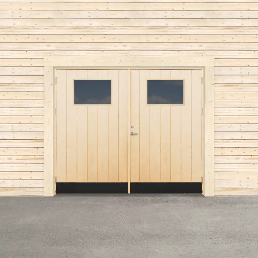 Garageport Sveadörren Kall Glasfönster Obehandlad