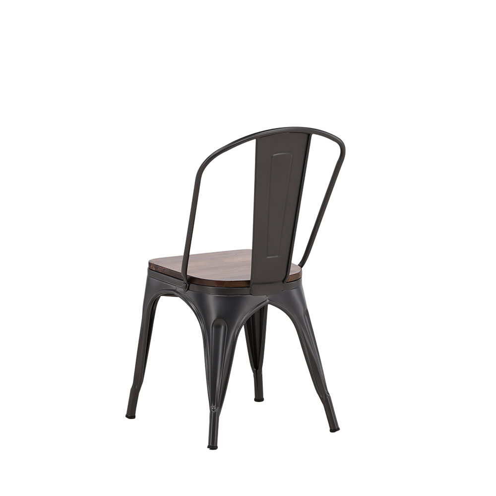 Tempe Dining Chair - Dark grey / Wood Mörkgrå/Valnötsfärgad