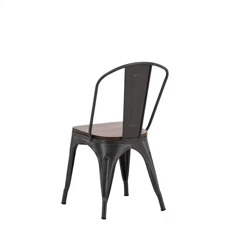 Tempe Dining Chair - Dark grey / Wood Mörkgrå/Valnötsfärgad