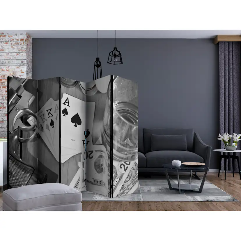 Rumsavdelare Skärmvägg Arkiio Cards Black and White II 225x172 cm