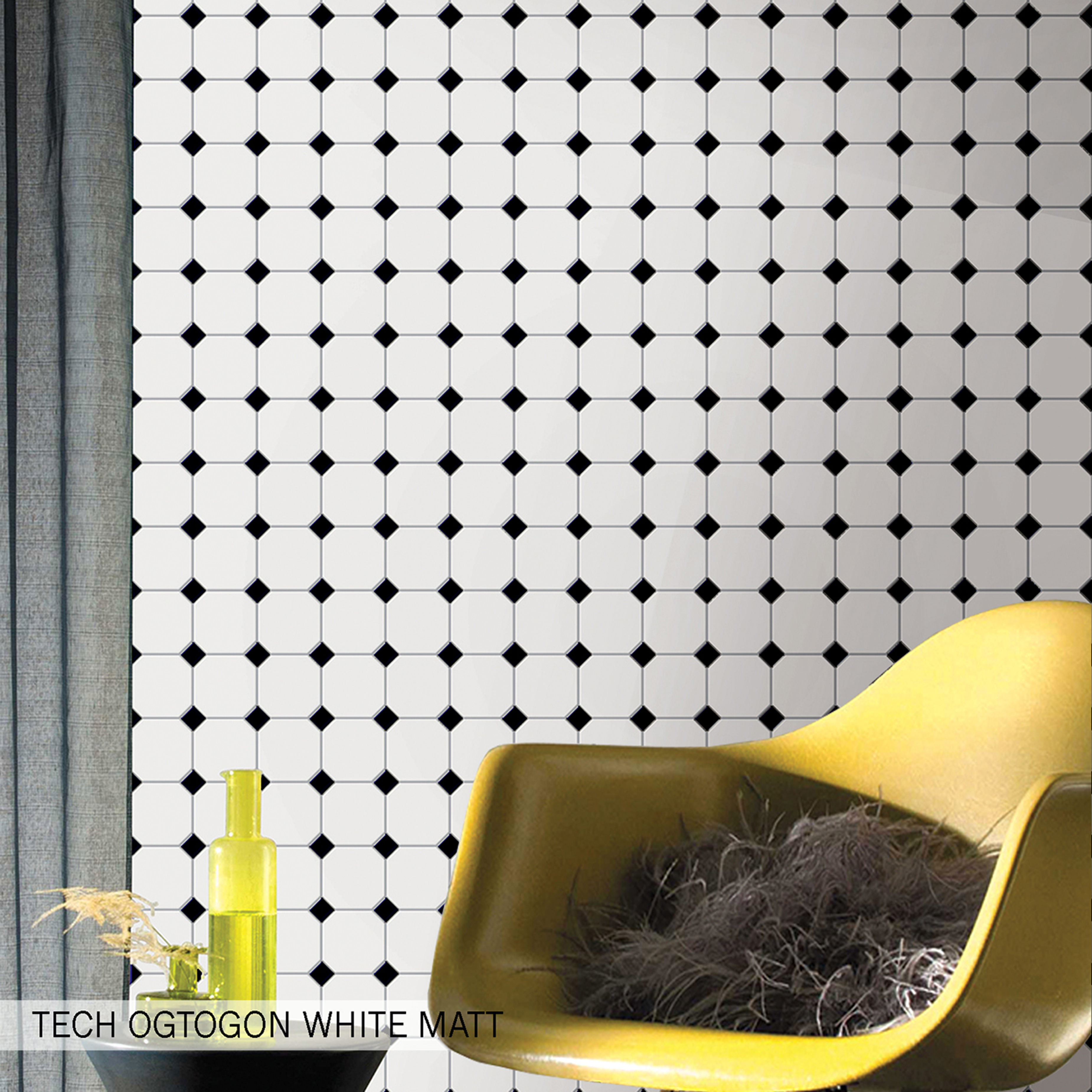 Mosaik Konradssons Tech Octagon Vit Matt 30,5x30,5 cm